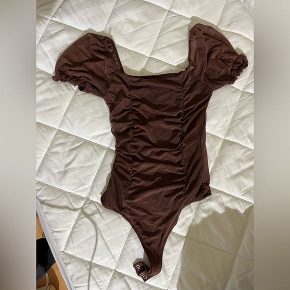 Brown Square Neck Body Suit - Picture 1 of 4